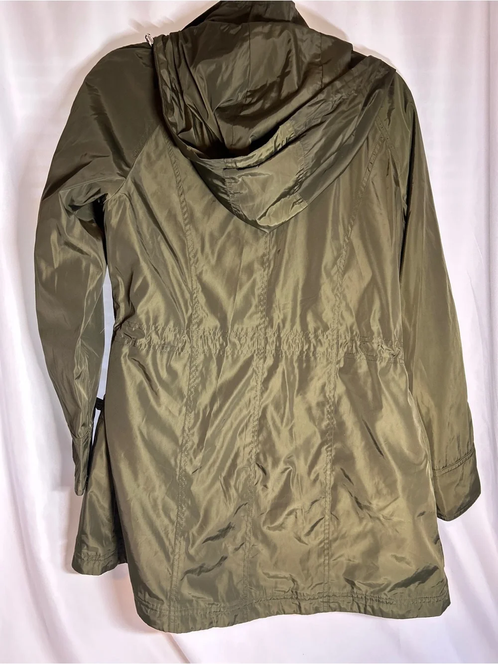 Michael Kors Women’s Olive Green Hooded Anorak Rain Jacket Utility Coat Size med